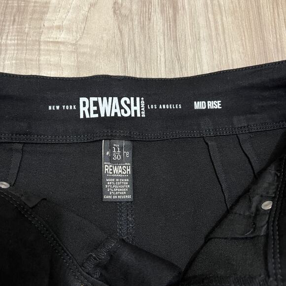 Rewash Mid Rise Booty Shaping Skinny Fit Jeans, Black Carbon Size 11/30 - Picture 10 of 10